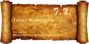 Tatai Nikoletta névjegykártya