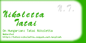 nikoletta tatai business card